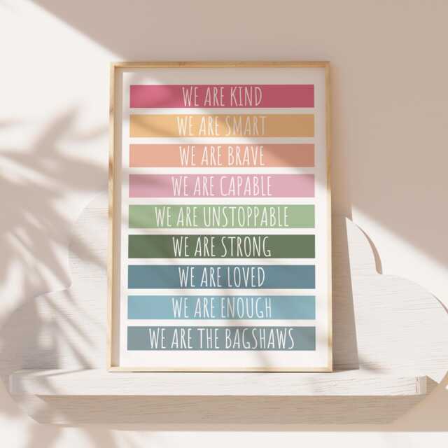 Our Family Personalised Wall Art, Affirmation Prints, Inspirational, Living Room Decor, Kitchen Family, Home Gift - image 1