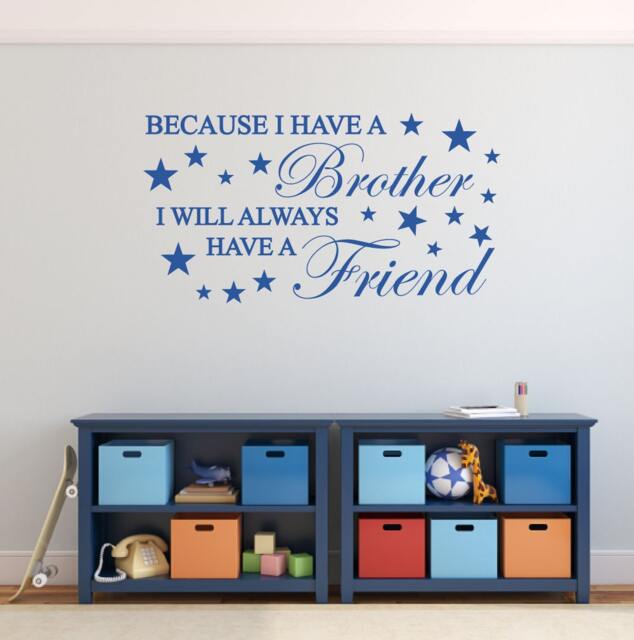 Brother Wall Decal Because I Have A Will Always Friend Sticker Family Gift Kid Boys Bedroom Affirmation Art - image 1