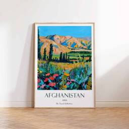 Afghanistan Travel Print, Vintage Afghan Art Poster, Kabul Islamic Decor, Gift For Muslim, Wall Art, Decor - thumbnail 2
