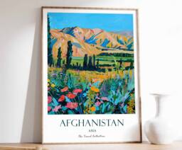 Afghanistan Travel Print, Vintage Afghan Art Poster, Kabul Islamic Decor, Gift For Muslim, Wall Art, Decor - thumbnail 1