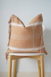 Brown Tribal Hemp Hand Woven Natural Dye Color Hmong Lumbar Pillow Cover - thumbnail 1