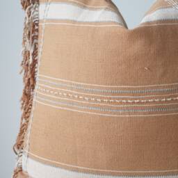 Brown Tribal Hemp Hand Woven Natural Dye Color Hmong Lumbar Pillow Cover - thumbnail 2