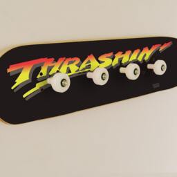Teen Room Original Skateboard Wall Coat Rack Thrashin By Skate-Home - thumbnail 2