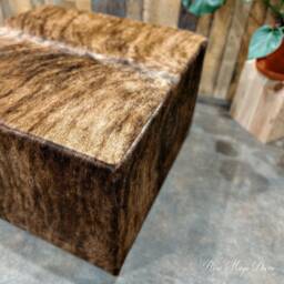 Genuine Cowhide Ottoman Cube - Coffee Table - With Castors For Easy Mobility Co - thumbnail 4