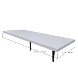 27cm , 30cm , 33cm, 35cm, 37cm, 40cm Deep Wall Shelves. White Shelf With Brackets. Various Lengths & Depths Or Customer Size - thumbnail 1