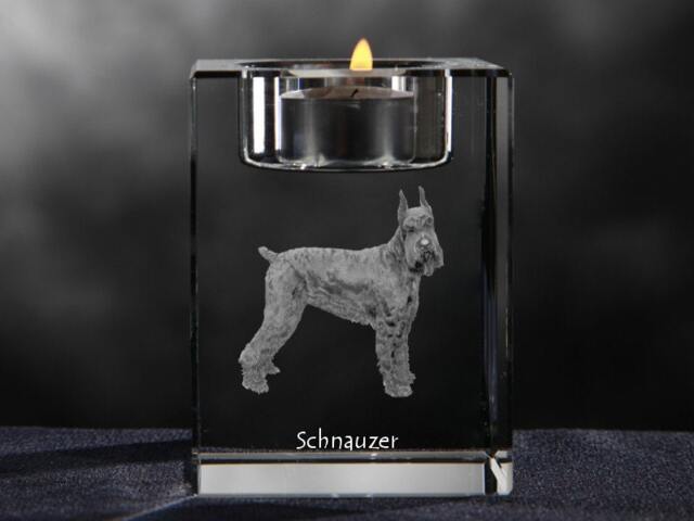 Schnauzer, Crystal Candlestick With Dog, Souvenir, Decoration, Limited Edition, Collection - image 1