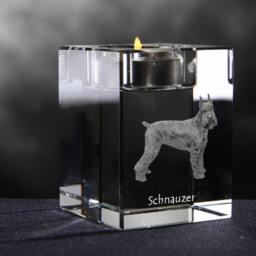 Schnauzer, Crystal Candlestick With Dog, Souvenir, Decoration, Limited Edition, Collection - thumbnail 2