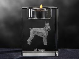 Schnauzer, Crystal Candlestick With Dog, Souvenir, Decoration, Limited Edition, Collection - thumbnail 1