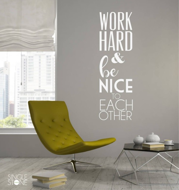 Work Hard & Be Nice Wall Decal - Vinyl Words Custom Home Decor - image 1