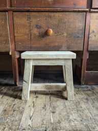 Rustic Reclaimed Wood Milking Stool Handmade Welsh Countryside Decor - thumbnail 1