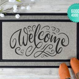 Sublimation Doormat Mockup & Orange Shoes - Digital File - thumbnail 2