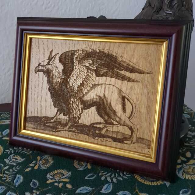 "Griffin - Wenceslaus Hollar, 1646 Woodcut 10""x8" - image 1