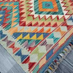 Classic Rug, Handmade Artisan Afghan Turkish Scandinavian Navajo Bohemian Wool Flatweave Multicolour Kilim Rug 154x98 cm - thumbnail 2