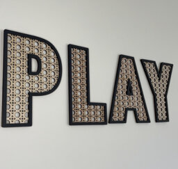 Rattan Letters - Wall Sign Bedroom Playroom Wooden Effect Home Decor Boho Nursery Decor - thumbnail 1