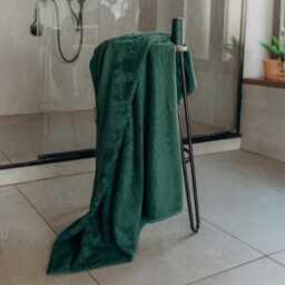 Dark Green Bath Towel, Natural Material Hotel Eco Friendly Spa Mothers Day Gift For Mom Or Grandma, Fathers Gifts - thumbnail 1