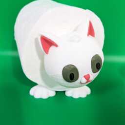Cute Cat Toilet Roll Holder Quirky Kitten Tissue Stand - Novelty Bathroom Decor Funny Loo Accessory Gift For Mother Aunty Or Sister - thumbnail 4