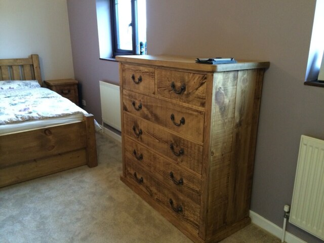 Rustic Solid Pine Chest Of Drawers 2 Over 3 Bespoke Sizes & Configurations Available - image 1