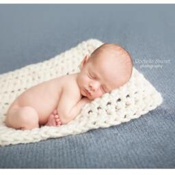 Chunky Baby Blanket Set Barley, Cream, Charcoal - Photo Props - thumbnail 3