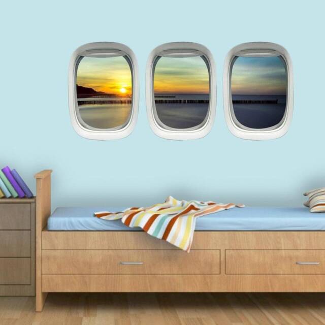 Airplane Window Decal, Aviation Wall Decor - Aircraft Art, Plane Sticker Vwaq-Ppw22