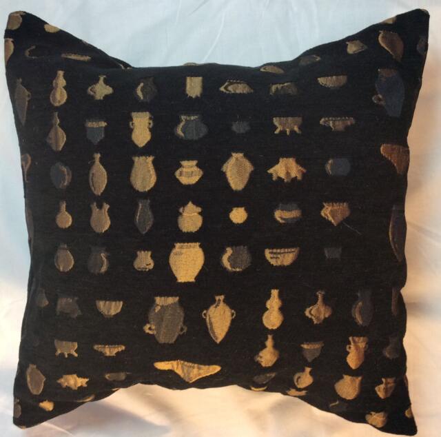 Asian Pillow Cover, Black Asian Pillow, & Gold Japanese Decor, Oriental Chinese - image 1