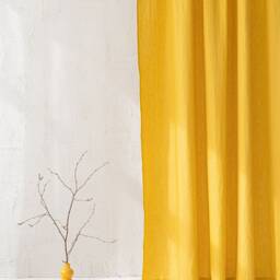 Mimosa Yellow Linen Curtain, Rod Pocket Natural Window Treatments, Linen Home Decor, Light & Airy Curtain - thumbnail 3