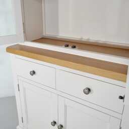 Painted 3Ft Sideboard With Glass Display & Oak Top, Assembled - thumbnail 4