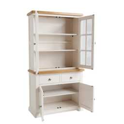 Painted 3Ft Sideboard With Glass Display & Oak Top, Assembled - thumbnail 3