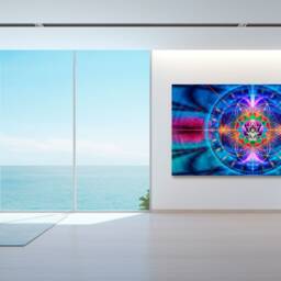 One Heart Tapestry - Wall Hanging Cosmic- Meditation Spiritual Visionary Healing Conscious Love Art - thumbnail 2