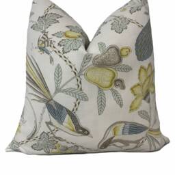 Schumacher Campagne Signature Collection Cadet & Citrus Cushion Cover Pillow Double Sided - thumbnail 2