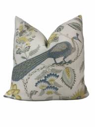 Schumacher Campagne Signature Collection Cadet & Citrus Cushion Cover Pillow Double Sided - thumbnail 1