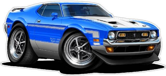 1971 Ford Mustang Boss 351 Wall Decal Vintage Car Art - image 1