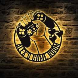 Custom Gamer Led Metal Sign, Personalized Controller Wall Art, Video Game Room Decor - thumbnail 3