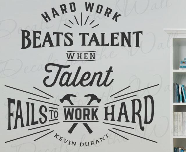 Hard Work Beats Talent When Fails To Kevin Durant Basketball Sports Oklahoma Thunder Motivational Wall Decal Vinyl Art T07 - image 1