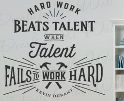 Hard Work Beats Talent When Fails To Kevin Durant Basketball Sports Oklahoma Thunder Motivational Wall Decal Vinyl Art T07 - thumbnail 1