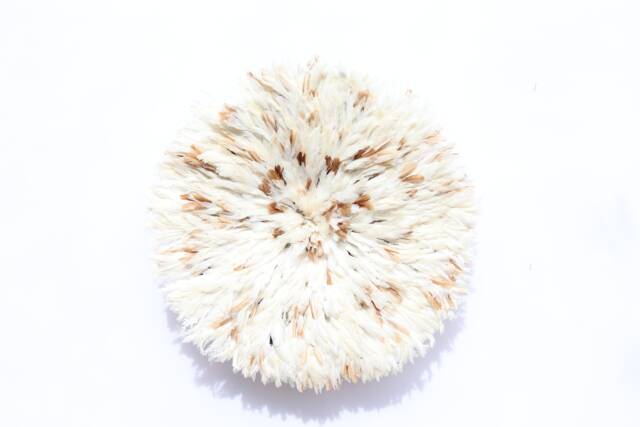 Handmade Cream & Tan Feather Juju Hat Boho Tribal Wall Decor - image 1