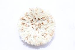 Handmade Cream & Tan Feather Juju Hat Boho Tribal Wall Decor - thumbnail 1