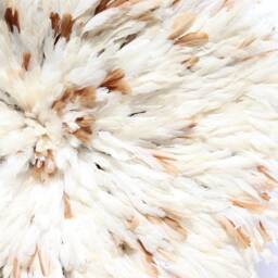 Handmade Cream & Tan Feather Juju Hat Boho Tribal Wall Decor - thumbnail 2
