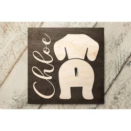 Personalized Dog Leash Holder, Dachshund Name Cutout - Custom Wood Sign 4379 - thumbnail 1