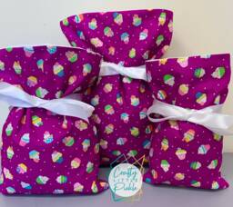 Cupcake Gift Bags - Birthday Party Wedding Decor Fabric Wrap Eco Reusable Teachers - thumbnail 1