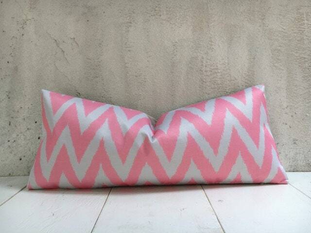 Silk Ikat Pillow Cover 10x24, Handwoven Accent Cushion - image 1