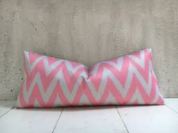 Silk Ikat Pillow Cover 10x24, Handwoven Accent Cushion - thumbnail 1
