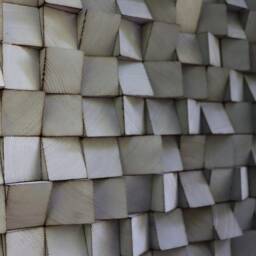Reclaimed Pine Wood Wall Art - 3D Sound Diffuser Mosaic - thumbnail 3