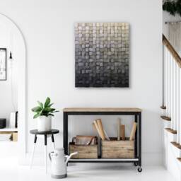 Reclaimed Pine Wood Wall Art - 3D Sound Diffuser Mosaic - thumbnail 1