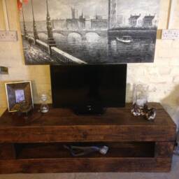 Handmade Tv Unit Made From Old French Oak - thumbnail 2