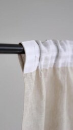 Ivory Linen Curtain, Natural Material Curtains For Living Room Or Kitchen, Farmhouse Boho Aesthetic Housewarming Gift Idea - thumbnail 2