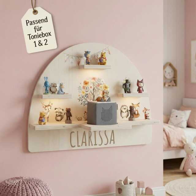 Tonie Shelf, Children's Room Decor, Christening Gift, Girls' Room, Boys' Woodland Animals, Toniebox 2 - image 1
