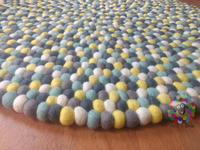 Handmade Wool Felt Ball Rug Nursery Decor - image 1