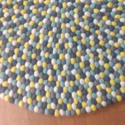 Handmade Wool Felt Ball Rug Nursery Decor - thumbnail 4