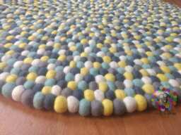 Handmade Wool Felt Ball Rug Nursery Decor - thumbnail 1