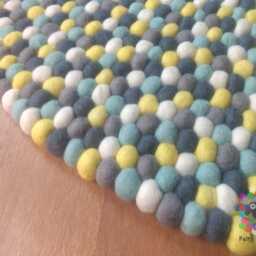 Handmade Wool Felt Ball Rug Nursery Decor - thumbnail 3